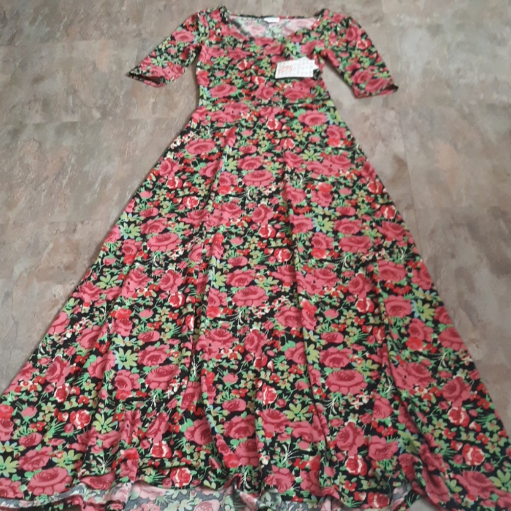 Floral Fit & Flare Maxi Dress - Pink Floral